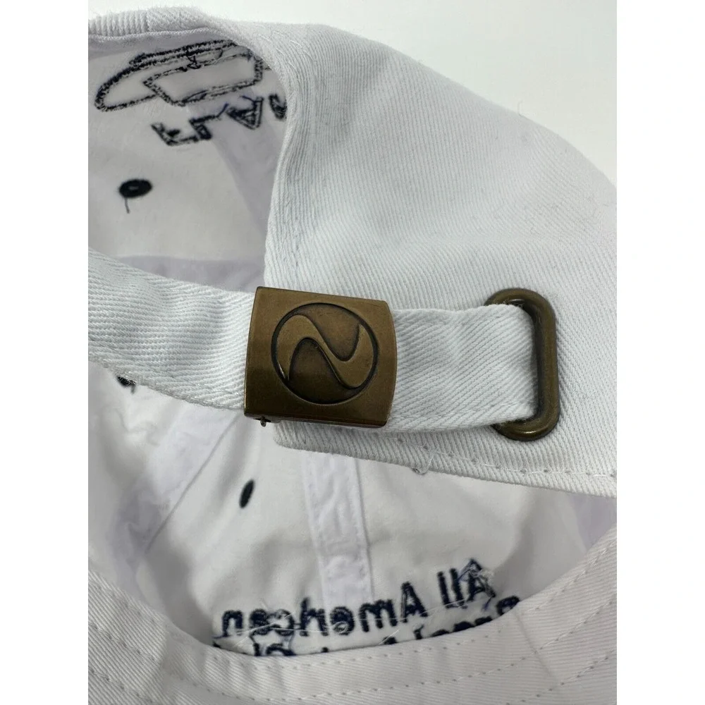 NWT-Flan AABC All American Breakfast Club Hat -White/Navy - Adjustable - 6 Panel